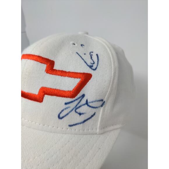 Raceshop Chevrolet Chevy Snapback Hat Adjustable White Autographed - Picture 4 of 12